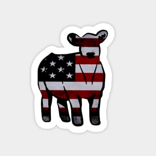 American Flag Cow Silhouette  - NOT FOR RESALE WITHOUT PERMISSION Sticker